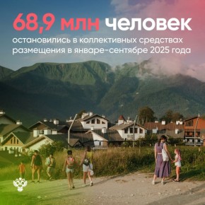 За девять месяцев 2025 года число путешественников по России увеличилось на 5,2% по сравнению с аналогичным периодом прошлого года
