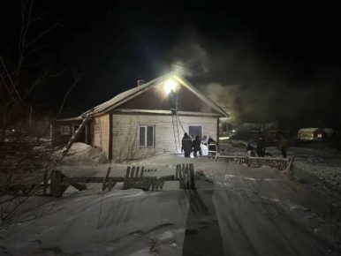 В посёлке Нельмин Нос произошёл пожар в частном доме