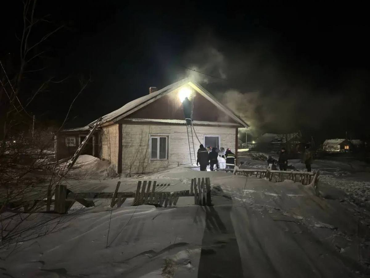 В посёлке Нельмин Нос произошёл пожар в частном доме