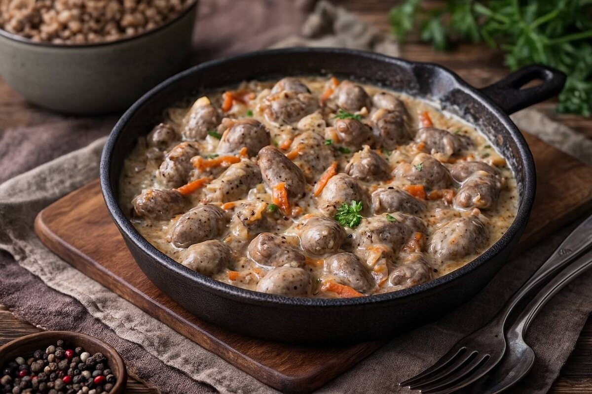 Куриные сердечки в сметанном соусе: нежное блюдо для уютного ужина