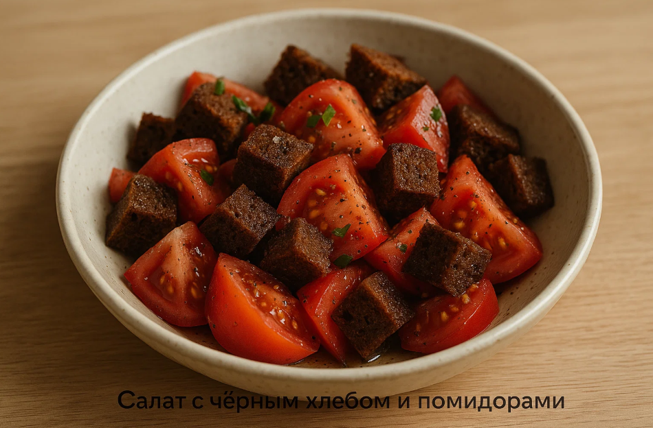 Салат с черным хлебом и помидорами: вкусная простота на вашем столе