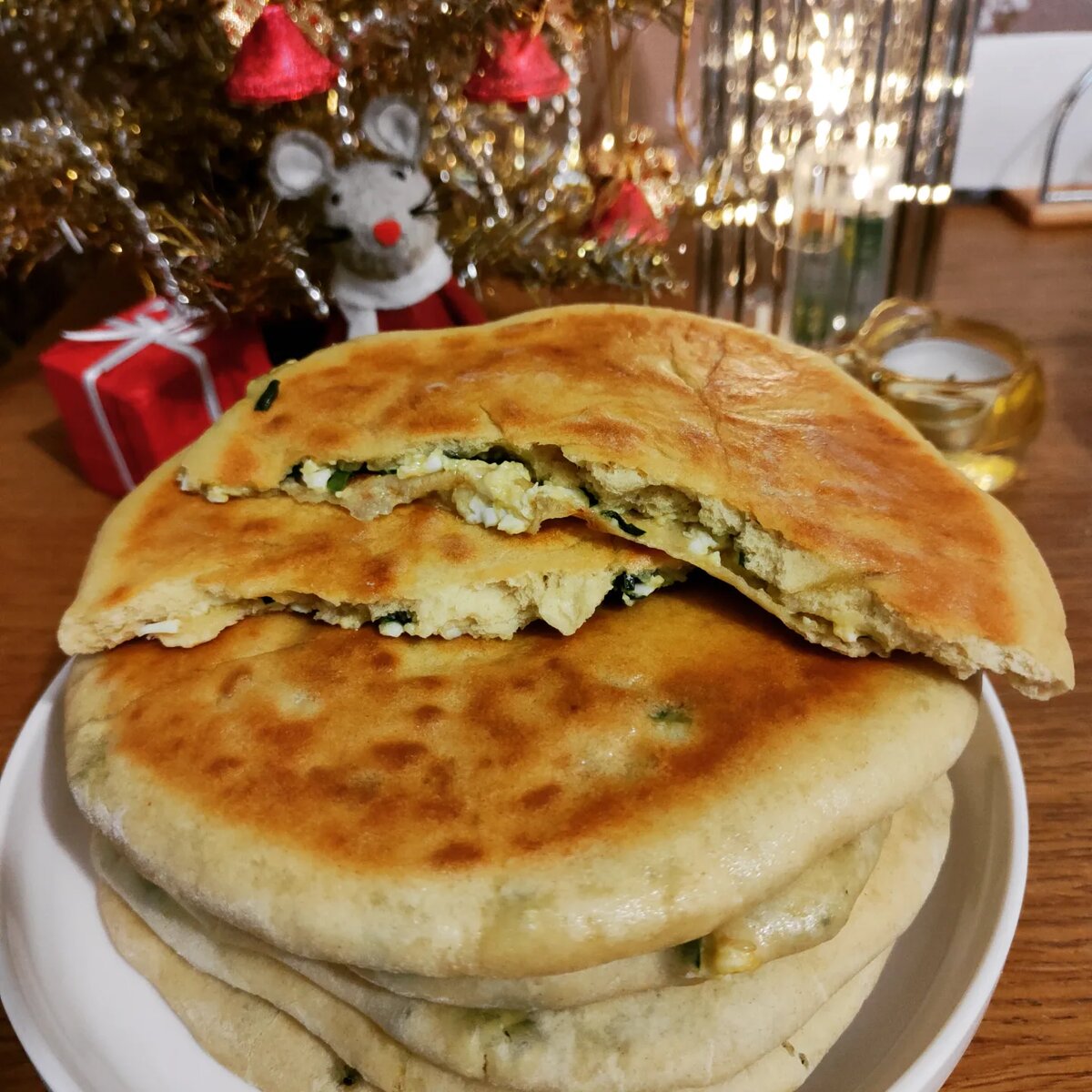 Лепёшки на сухой сковороде (хычины)