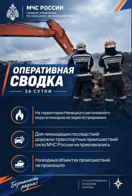 #ОПЕРАТИВНАЯСВОДКАНАО. За 09 октября на территории Ненецкого автономного округа пожаров не зарегистрировано