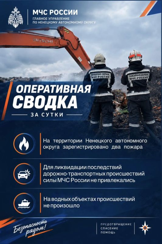 #ОПЕРАТИВНАЯСВОДКАНАО. За 16 октября на территории Ненецкого автономного округа зарегистрировано два пожара: — очаговое тление на полигоне твердых бытовых отходов на площади 1600 квадратных метров