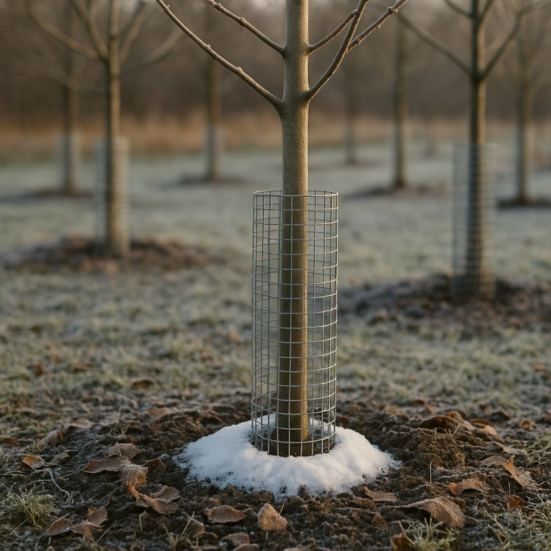 Зимой под прицелом: как надежно защитить молодые яблони от мышей и зайцев