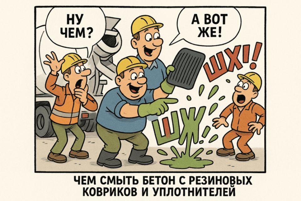 Как эффективно очистить резиновые коврики и уплотнители от бетона